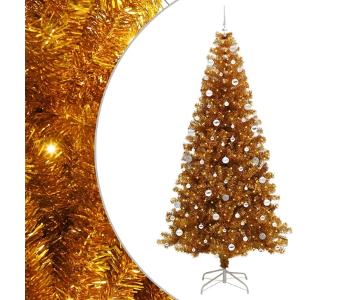 Ziemassvētku Eglīte Su 300 Led Ar Statīvu Zelts 240 Cm Pet Vidaxl