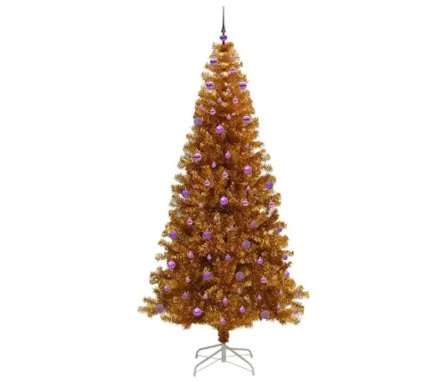 Jõulupuu Koos 300 Led-Iga Koos Alusega Kuldne 240 Cm Pet