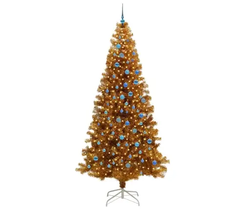 Kalėdų Eglutė Su 300 Led S Stovu Auksinė 240 Cm Pet