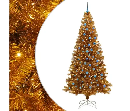 Kalėdų Eglutė Su 300 Led S Stovu Auksinė 240 Cm Pet