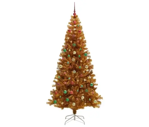 Jõulupuu Koos 300 Led-Iga Koos Alusega Kuldne 240 Cm Pet