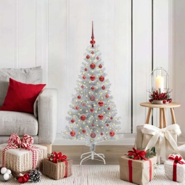 Ziemassvētku Eglīte Su 150 Led Ar Statīvu Sudraba 120 Cm Pet Vidaxl