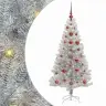 Ziemassvētku Eglīte Su 150 Led Ar Statīvu Sudraba 120 Cm Pet Vidaxl