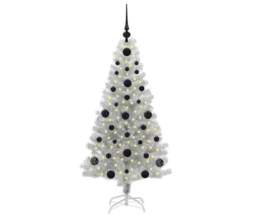 Kalėdų Eglutė Su 150 Led S Stovu Sidabro 120 Cm Pet Kalėdų Eglutė Su 150 Led S Stovu Sidabro 120 Cm Pet