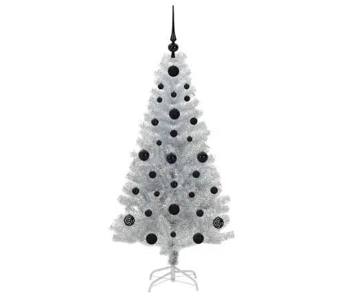 Kalėdų Eglutė Su 150 Led S Stovu Sidabro 120 Cm Pet Kalėdų Eglutė Su 150 Led S Stovu Sidabro 120 Cm Pet