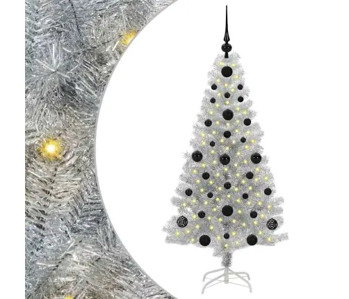 Kalėdų Eglutė Su 150 Led S Stovu Sidabro 120 Cm Pet Kalėdų Eglutė Su 150 Led S Stovu Sidabro 120 Cm Pet