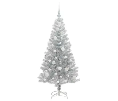Ziemassvētku Eglīte Su 150 Led Ar Statīvu Sudraba 120 Cm Pet Vidaxl Ziemassvētku Eglīte Su 150 Led Ar Statīvu Sudraba 120 Cm Pet Vidaxl