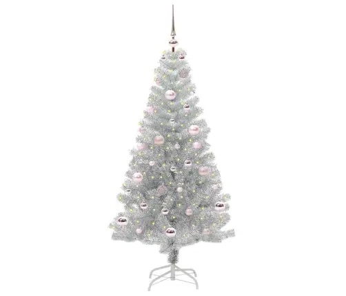 Ziemassvētku Eglīte Su 150 Led Ar Statīvu Sudraba 150 Cm Pet Vidaxl