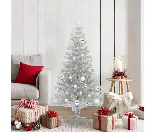 Kalėdų Eglutė Su 150 Led S Stovu Sidabro 150 Cm Pet