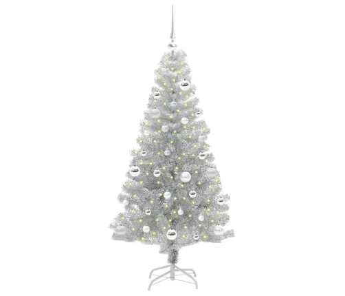 Kalėdų Eglutė Su 150 Led S Stovu Sidabro 150 Cm Pet