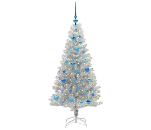 Ziemassvētku Eglīte Su 150 Led Ar Statīvu Sudraba 150 Cm Pet Vidaxl