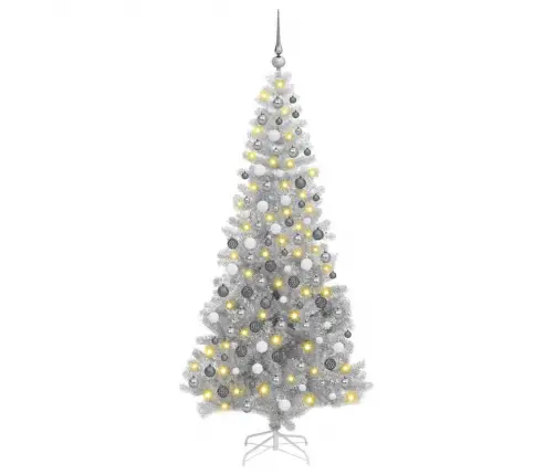 Kalėdų Eglutė Su 300 Led S Stovu Sidabro 180 Cm Pet