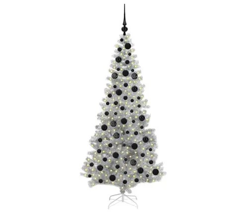 Ziemassvētku Eglīte Su 300 Led Ar Statīvu Sudraba 180 Cm Pet Vidaxl Ziemassvētku Eglīte Su 300 Led Ar Statīvu Sudraba 180 Cm Pet Vidaxl