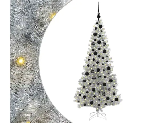 Ziemassvētku Eglīte Su 300 Led Ar Statīvu Sudraba 180 Cm Pet Vidaxl Ziemassvētku Eglīte Su 300 Led Ar Statīvu Sudraba 180 Cm Pet Vidaxl