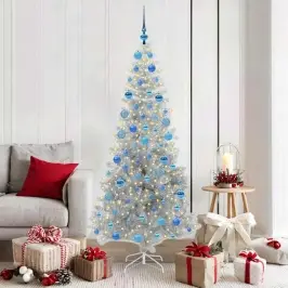 Kalėdų Eglutė Su 300 Led S Stovu Sidabro 180 Cm Pet