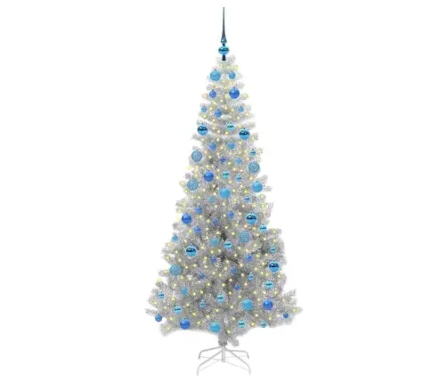 Ziemassvētku Eglīte Su 300 Led Ar Statīvu Sudraba 180 Cm Pet Vidaxl