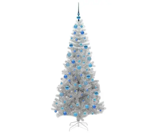 Ziemassvētku Eglīte Su 300 Led Ar Statīvu Sudraba 180 Cm Pet Vidaxl