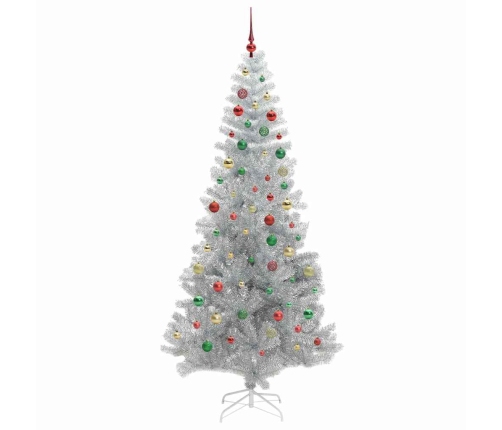 Ziemassvētku Eglīte Su 300 Led Ar Statīvu Sudraba 210 Cm Pet Vidaxl