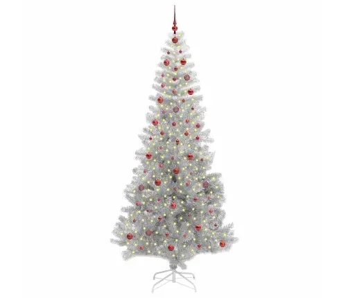 Kalėdų Eglutė Su 300 Led S Stovu Sidabro 240 Cm Pet