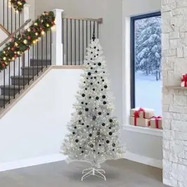 Ziemassvētku Eglīte Su 300 Led Ar Statīvu Sudraba 240 Cm Pet Vidaxl Ziemassvētku Eglīte Su 300 Led Ar Statīvu Sudraba 240 Cm Pet Vidaxl