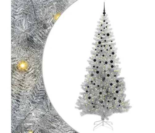 Kalėdų Eglutė Su 300 Led S Stovu Sidabro 240 Cm Pet