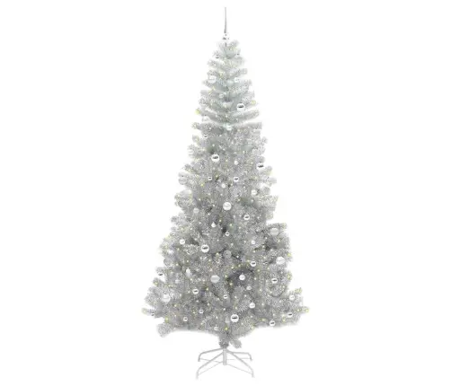 Kalėdų Eglutė Su 300 Led S Stovu Sidabro 240 Cm Pet