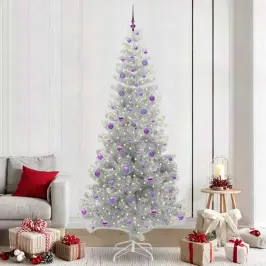 Kalėdų Eglutė Su 300 Led S Stovu Sidabro 240 Cm Pet