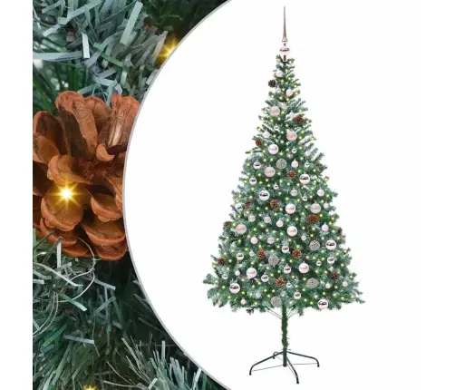 Mākslīgā Ziemassvētku Eglīte Zaļa 210 Cm Pvc Un Tērauds Vidaxl