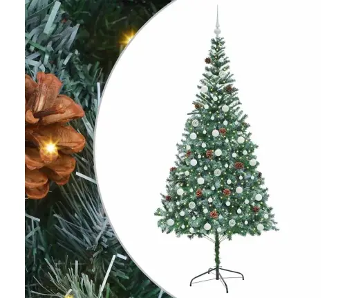 Tehisjõulupuu Koos 300 Led-Iga Roheline 210 Cm Pvc Ja Teras Tehisjõulupuu Koos 300 Led-Iga Roheline 210 Cm Pvc Ja Teras
