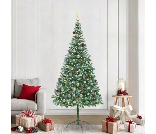 Tehisjõulupuu Koos 300 Led-Iga Roheline 210 Cm Pvc Ja Teras