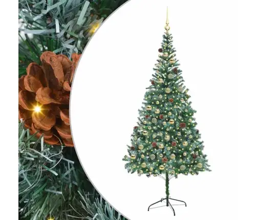 Tehisjõulupuu Koos 300 Led-Iga Roheline 210 Cm Pvc Ja Teras
