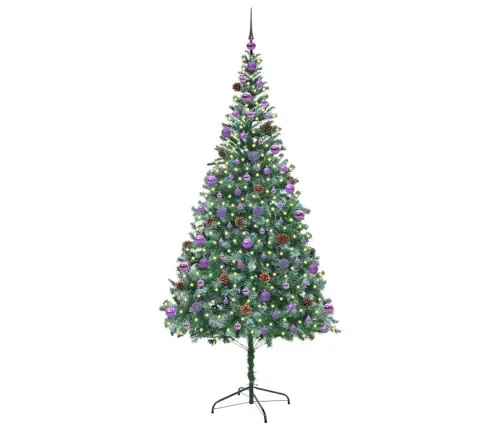 Tehisjõulupuu Koos 300 Led-Iga Roheline 210 Cm Pvc Ja Teras