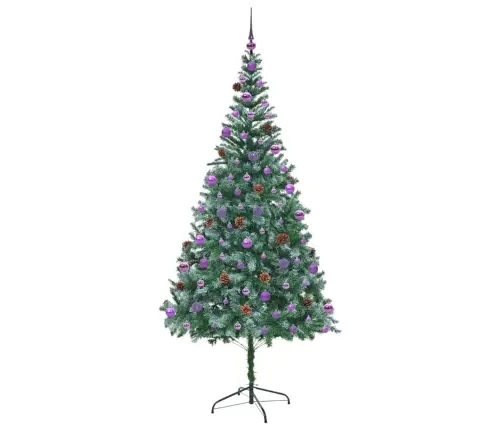 Tehisjõulupuu Koos 300 Led-Iga Roheline 210 Cm Pvc Ja Teras