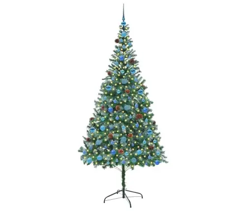 Tehisjõulupuu Koos 300 Led-Iga Roheline 210 Cm Pvc Ja Teras