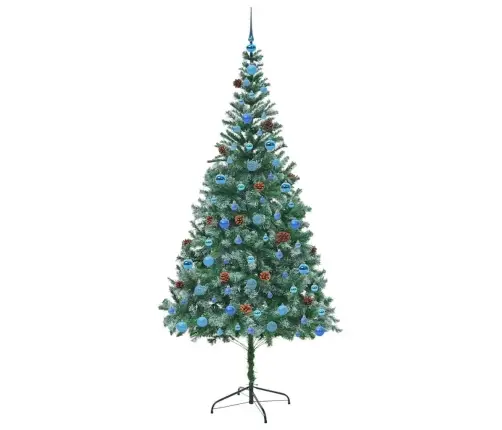 Tehisjõulupuu Koos 300 Led-Iga Roheline 210 Cm Pvc Ja Teras