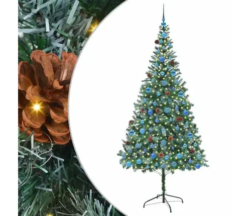 Tehisjõulupuu Koos 300 Led-Iga Roheline 210 Cm Pvc Ja Teras