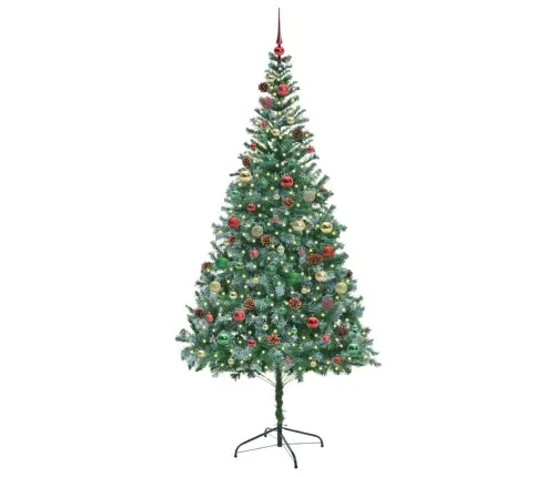 Tehisjõulupuu Koos 300 Led-Iga Roheline 210 Cm Pvc Ja Teras