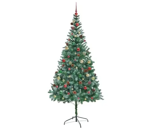 Tehisjõulupuu Koos 300 Led-Iga Roheline 210 Cm Pvc Ja Teras