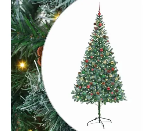 Tehisjõulupuu Koos 300 Led-Iga Roheline 210 Cm Pvc Ja Teras