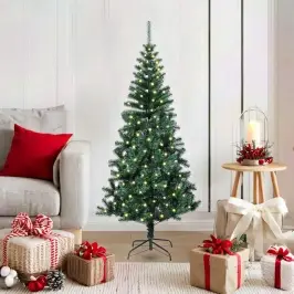 Mākslīgais Led Ziemassvētku Eglīte Zaļa 120 Cm Pvc Un Metāls Vidaxl