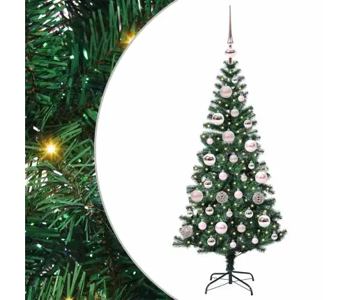 Mākslīgais Led Ziemassvētku Eglīte Zaļa 120 Cm Pvc Un Metāls Vidaxl