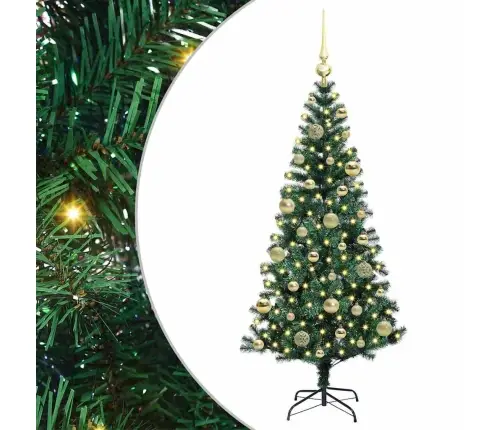 Mākslīgais Led Ziemassvētku Eglīte Zaļa 120Cm Pvc Un Metāls Vidaxl