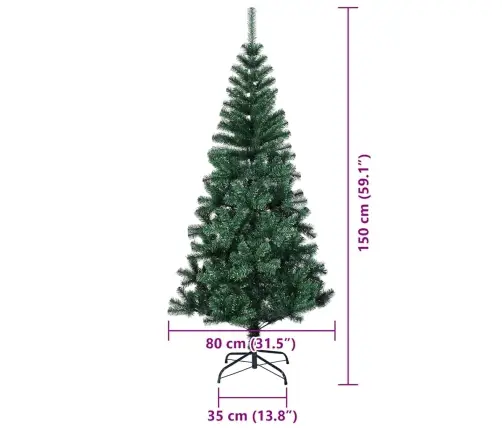 Mākslīgā Ziemassvētku Eglīte Zaļa 150 Cm Pvc Vidaxl