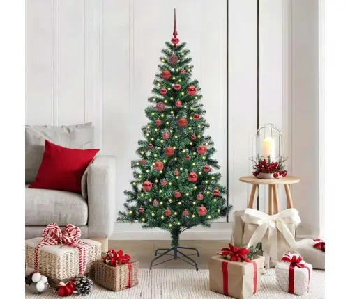 Mākslīgais Led Ziemassvētku Eglīte Zaļa 150 Cm Pvc Un Metāls Vidaxl