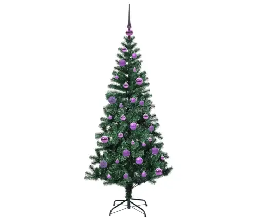 Tehis Pre-Lit Jõulupuu Roheline 150 Cm Pvc Ja Metall
