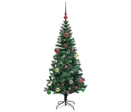 Tehis Pre-Lit Jõulupuu Roheline 150 Cm Pvc Ja Metall Tehis Pre-Lit Jõulupuu Roheline 150 Cm Pvc Ja Metall