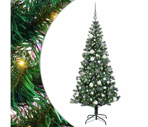 Tehis Pre-Lit Jõulupuu Roheline 180 Cm Pvc Ja Metall Tehis Pre-Lit Jõulupuu Roheline 180 Cm Pvc Ja Metall