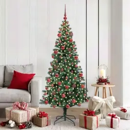Mākslīgais Led Ziemassvētku Eglīte Zaļa 180 Cm Pvc Un Metāls Vidaxl