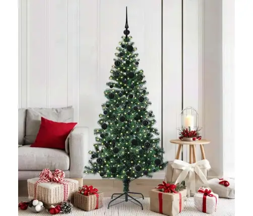 Mākslīgais Led Ziemassvētku Eglīte Zaļa 180 Cm Pvc Un Metāls Vidaxl