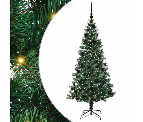 Mākslīgais Led Ziemassvētku Eglīte Zaļa 180 Cm Pvc Un Metāls Vidaxl